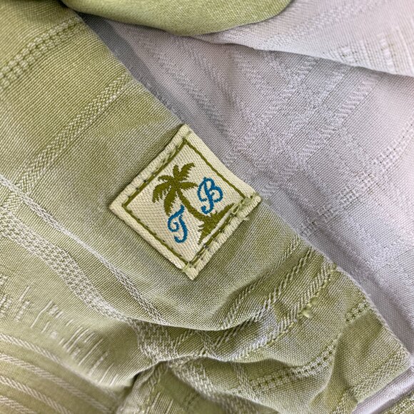 Tommy Bahama 100% Silk Light Green Plaid Short Sleeve Button Shirt XL - Picture 3 of 7